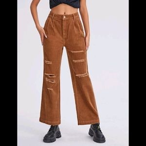Shein Corduroy High Waist Mom Pants
